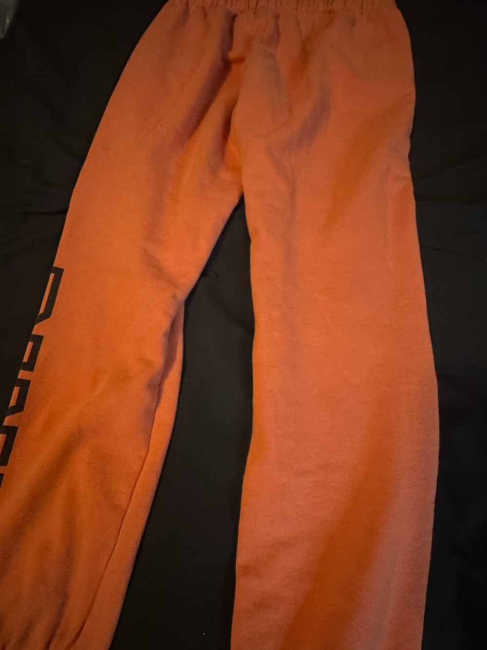 PINK Victoria's Secret Rust Orange Sweatpants with Black PINK Logo - Picture 6 of 6